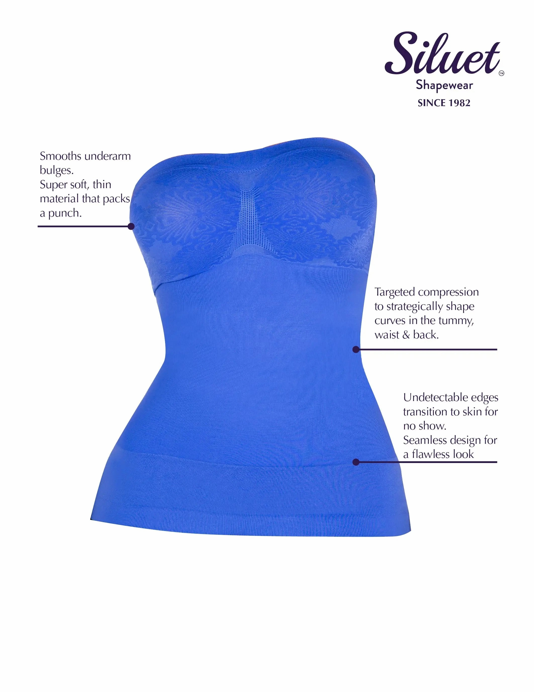 1T2253 Seamless Strapless Tank with Light Compression