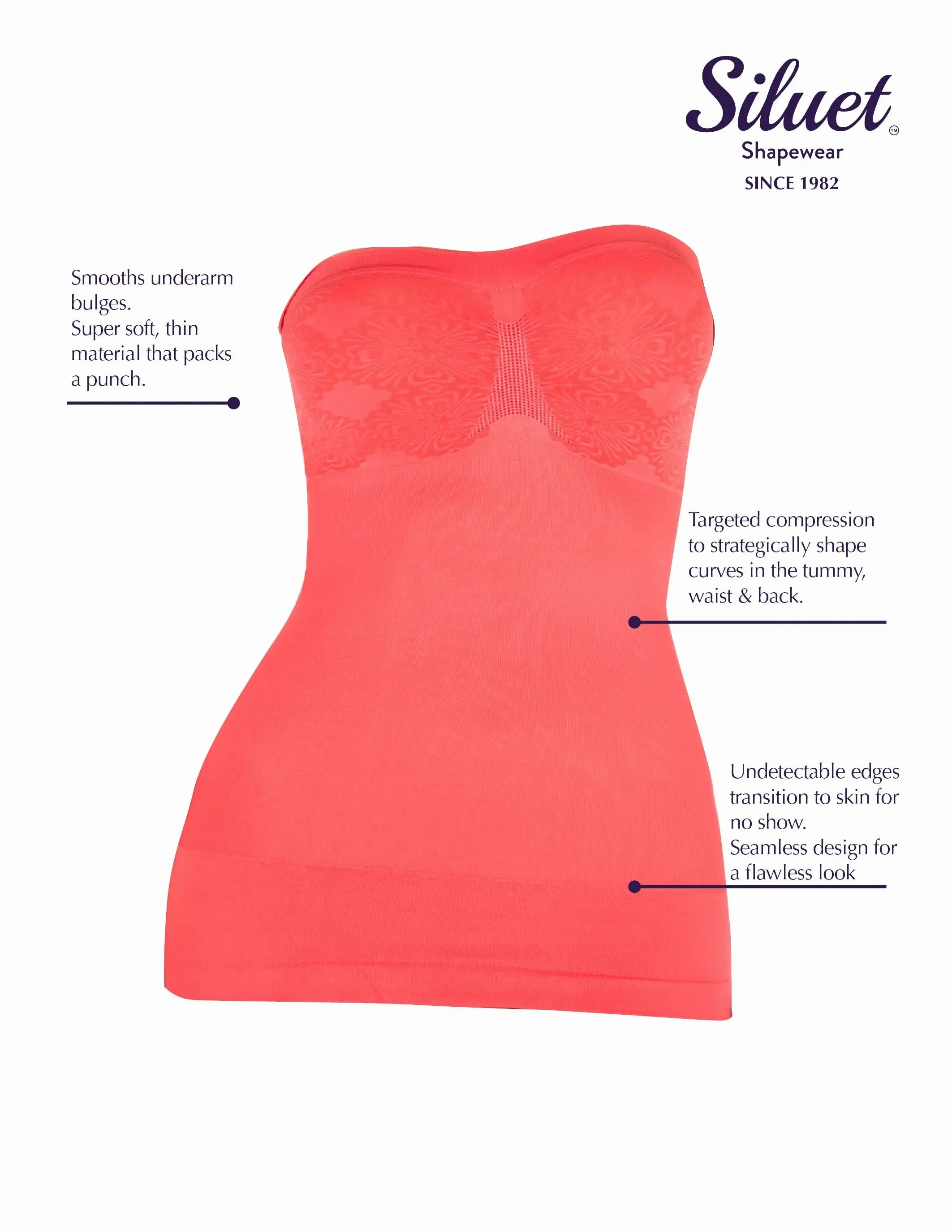 1T2253 Seamless Strapless Tank with Light Compression