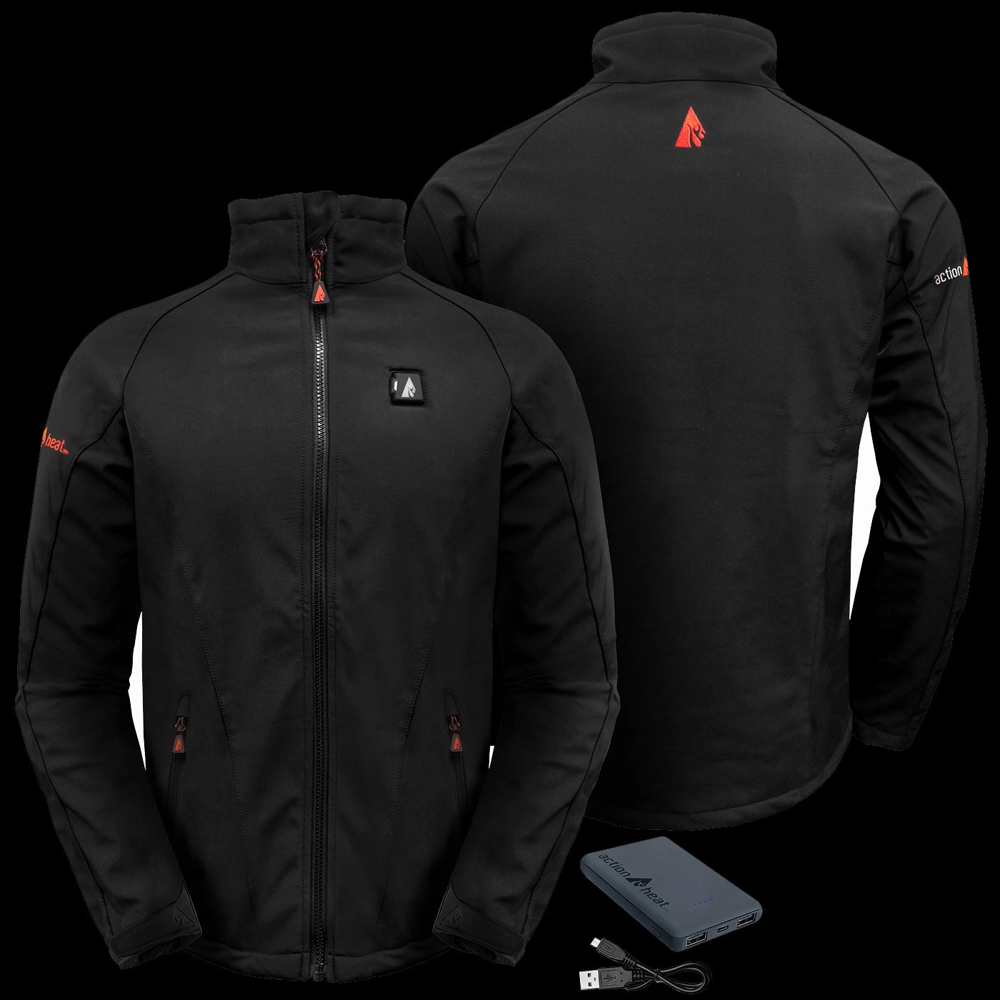 ActionHeat AH-JKT-5V-01-XXL Men's 5V Battery Heated Jacket, 2XL Black