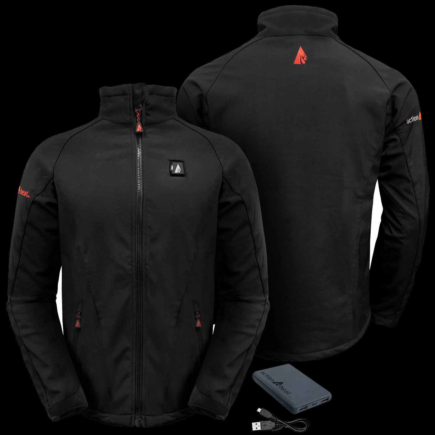 ActionHeat AH-JKT-5V-01-XXL Men's 5V Battery Heated Jacket, 2XL Black