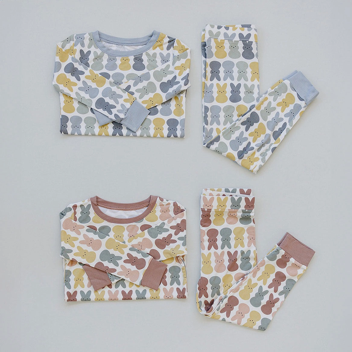Bamboo Two-Piece Cozy Set - Dusty Blue Bunny