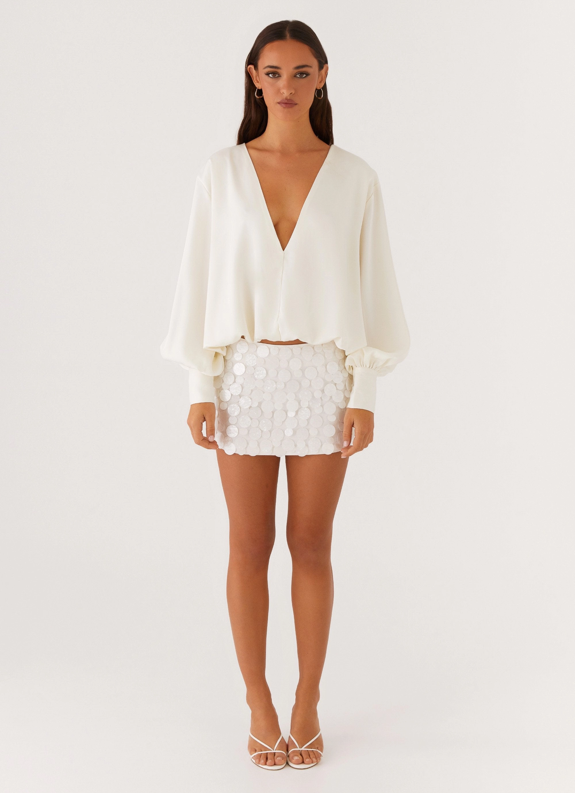 Baxter Balloon Sleeve Blouse - Off White