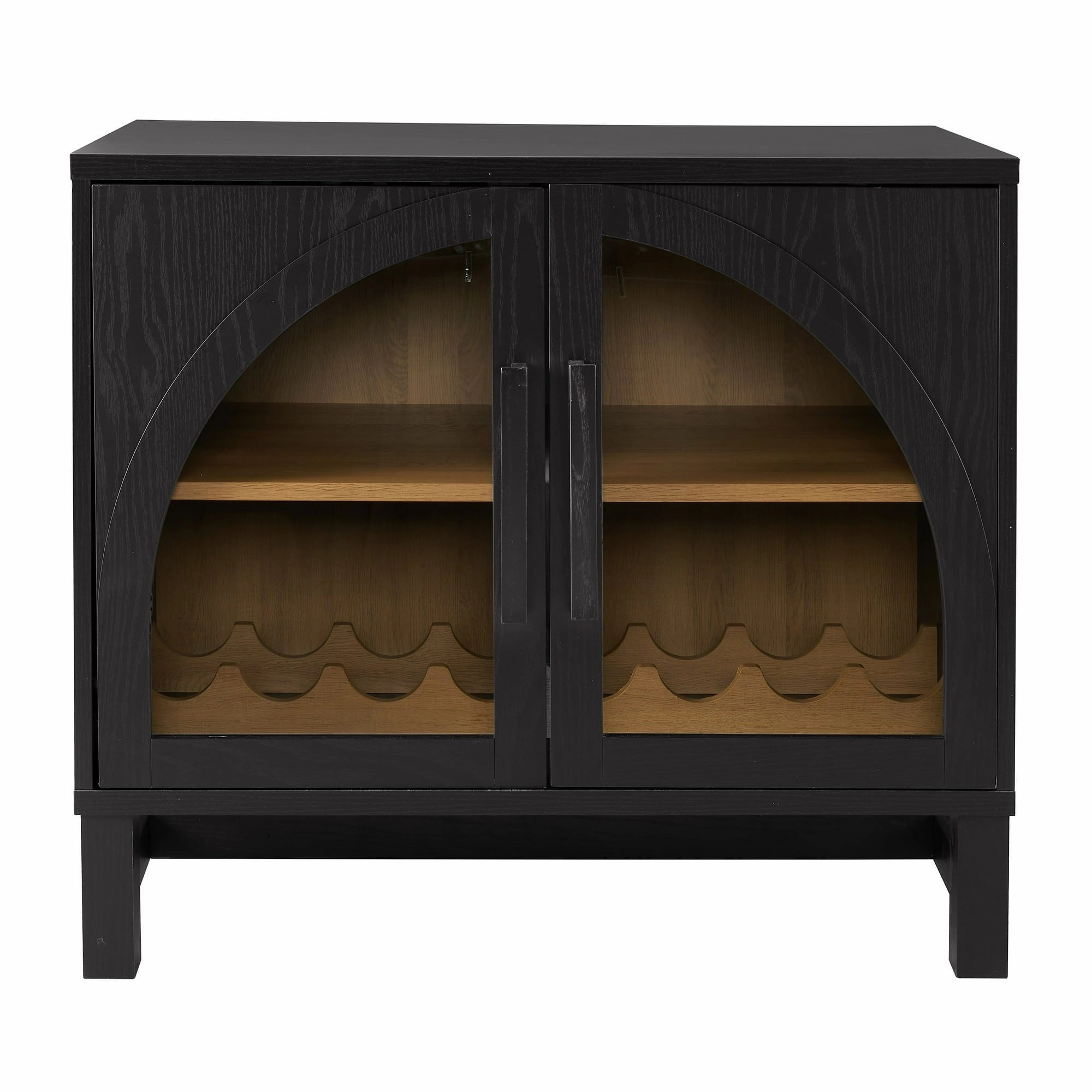 Better Homes & Gardens BHS336249972035 Juliet Arc Door Bar Cabinet, Black Wood