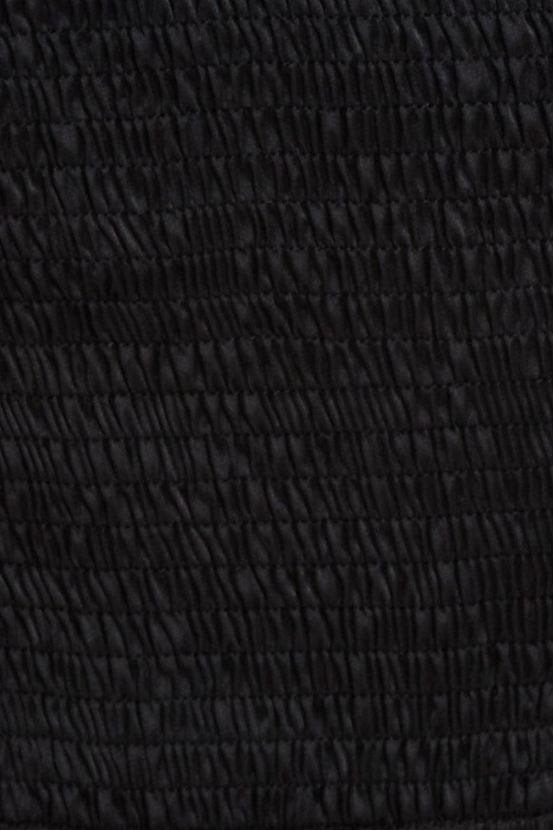 Black Crop Top Short Sleeve Tie Up