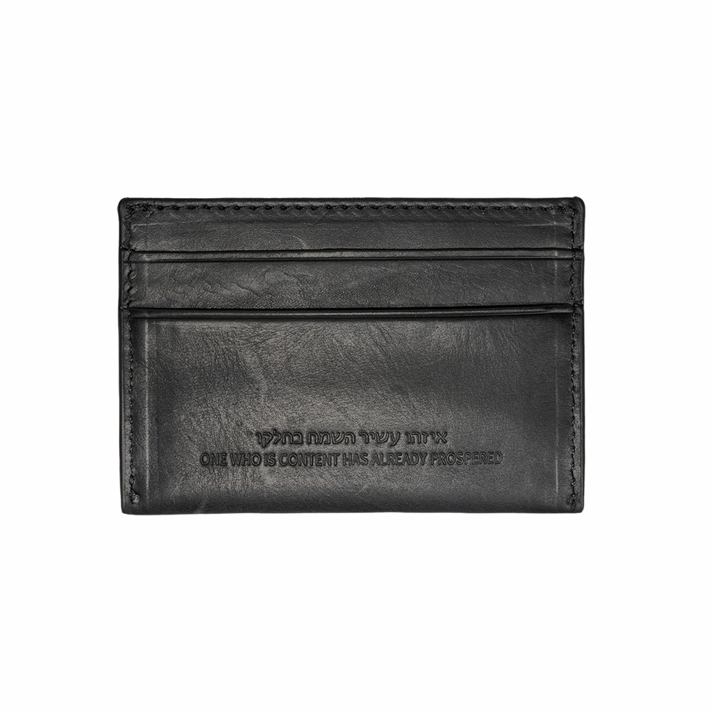 Black Denim Leather Card Case