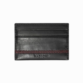 Black Denim Leather Card Case