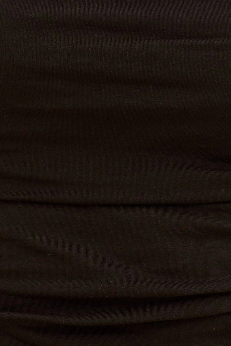 Black Essential Ruched Crop Bandeau