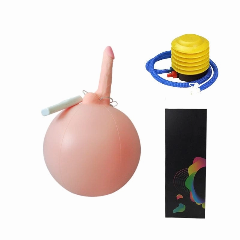 Bouncy Inflatable Sex Ball with Remote Control Vibrating Realistic Dildo
