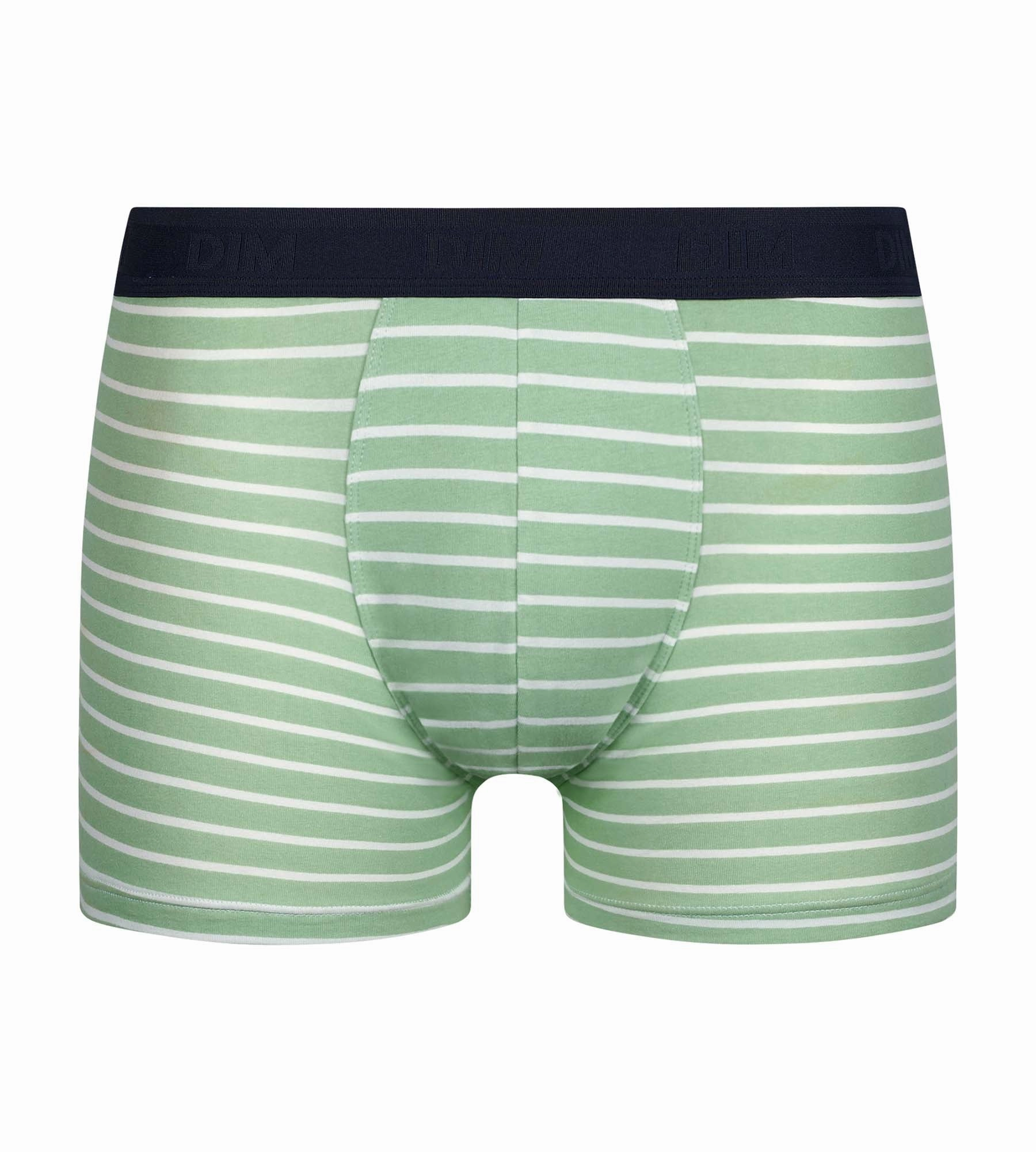 Boxer homme en coton stretch Vert à rayures Dim Fancy