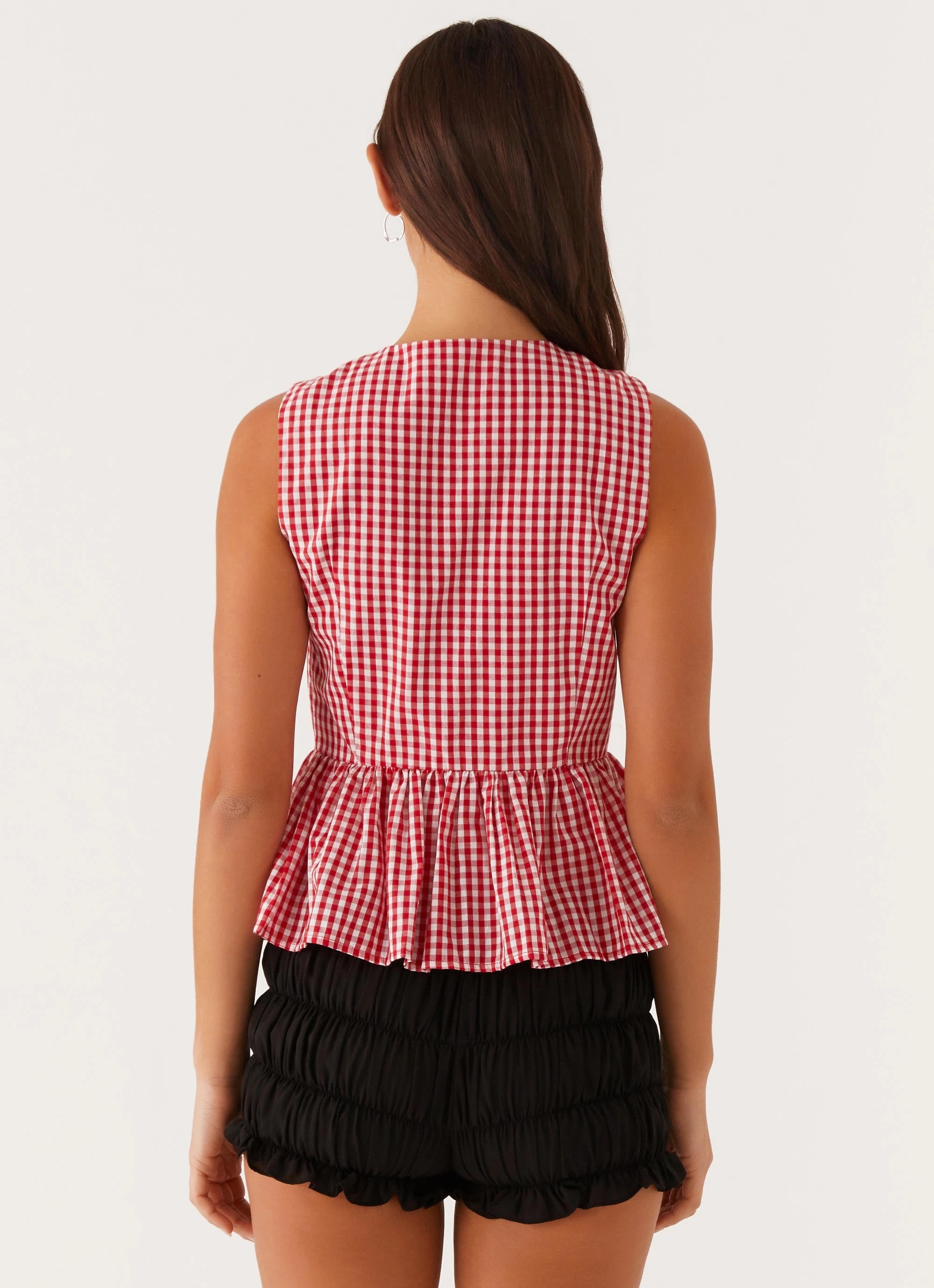 Cyrene Tie Top - Red Gingham