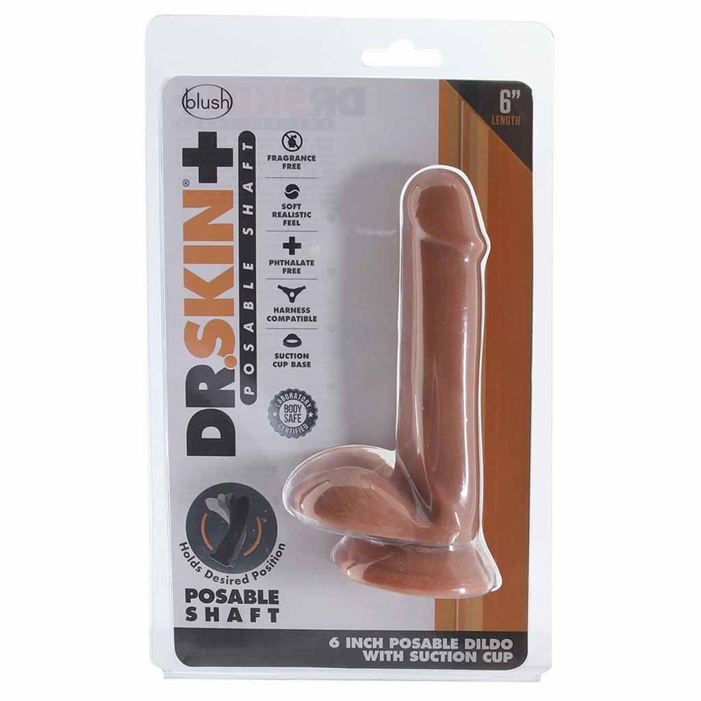Dr. Skin Plus 6 Inch Posable Dildo in Mocha