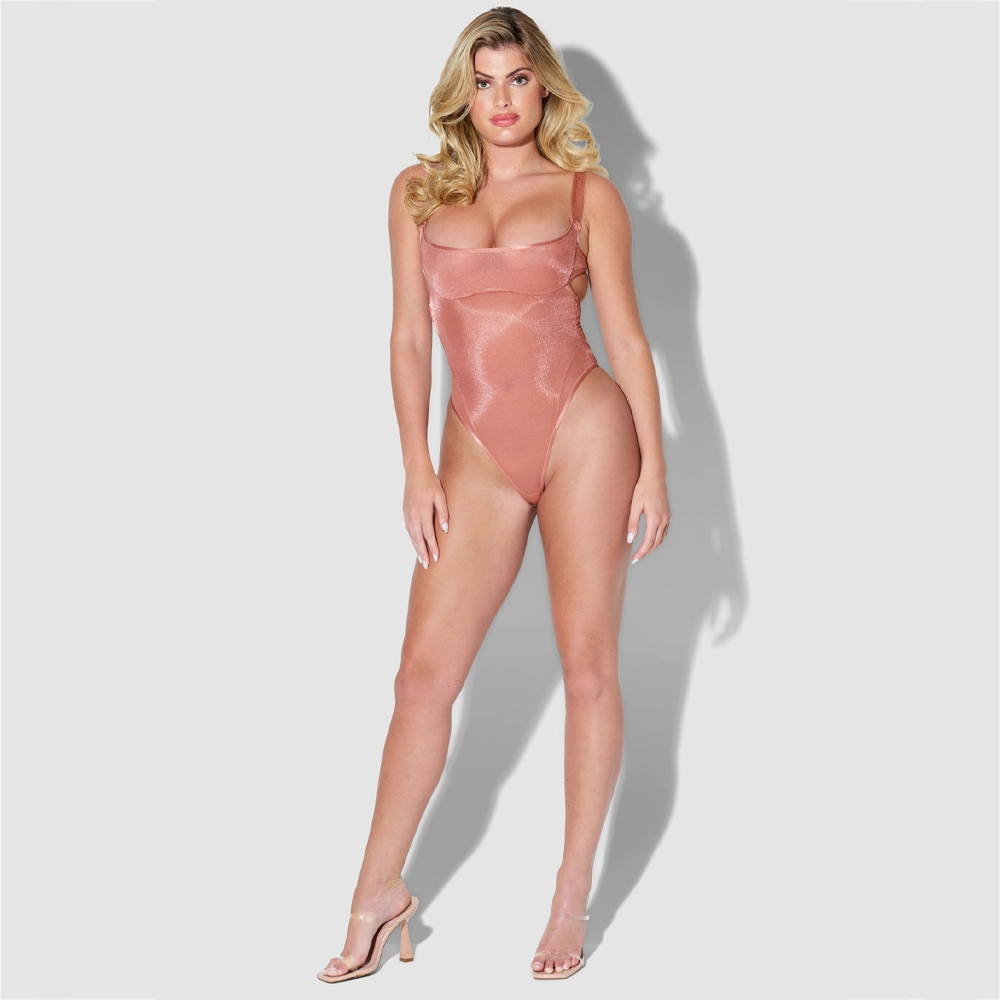 House of Desire Yvonne Sheer Layered Mesh Bra Bodysuit