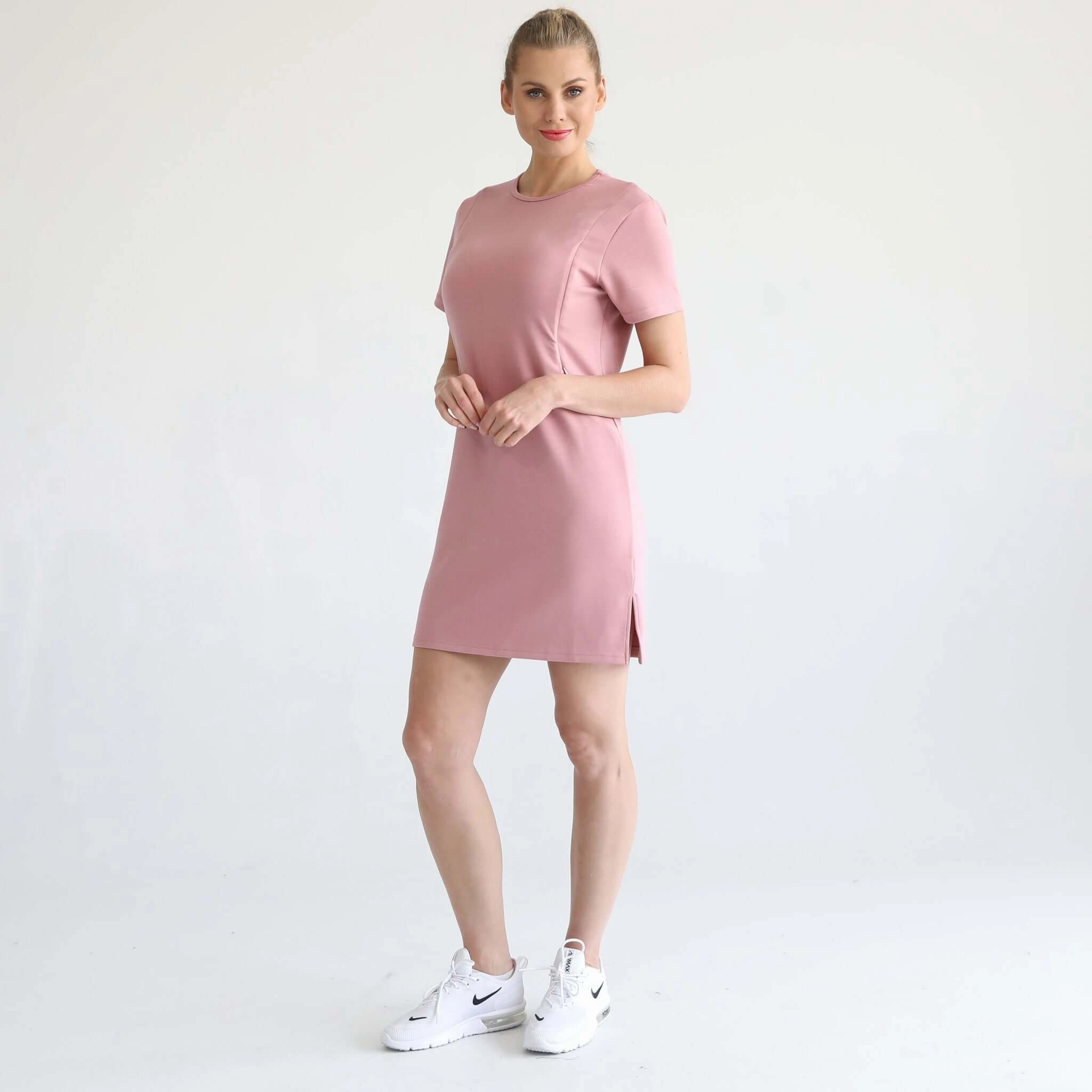 Isla Nursing T-Shirt Dress  | Toasted Mauve