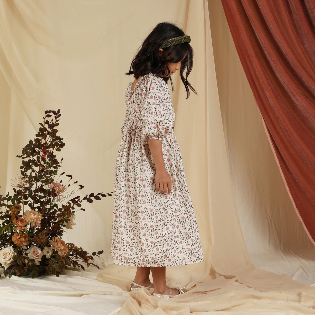 Junie Dress - Poppy Bloom - Ecru - FINAL SALE
