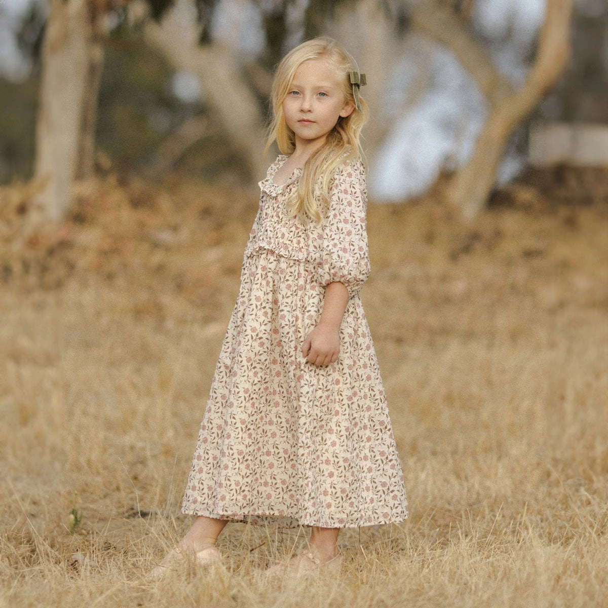 Junie Dress - Poppy Bloom - Ecru - FINAL SALE