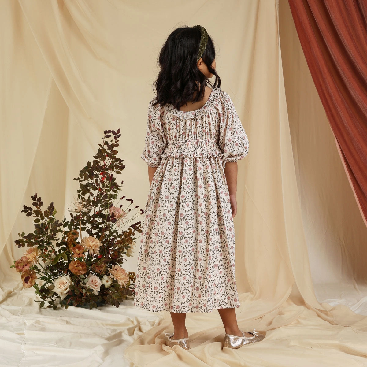 Junie Dress - Poppy Bloom - Ecru - FINAL SALE