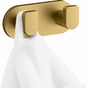 Kohler 73146-2MB Composed Double Robe J-Hook in Vibrant Brushed Moderne Brass
