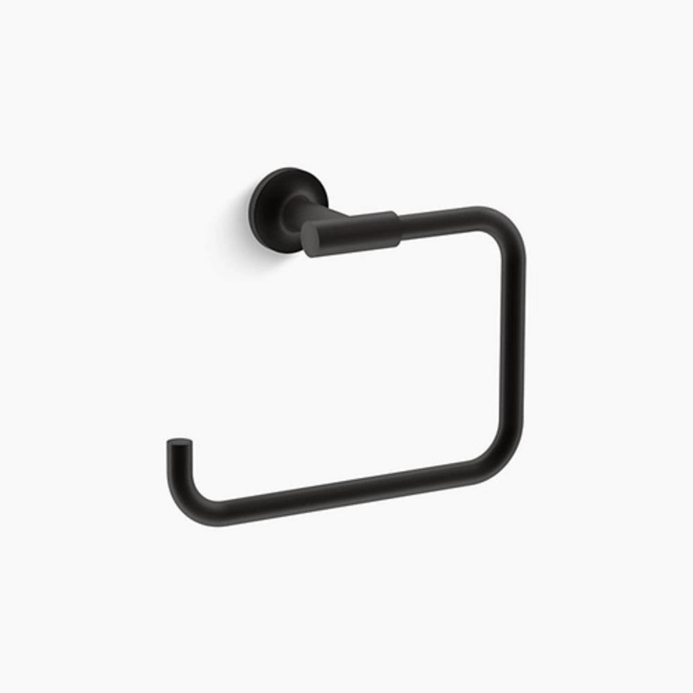 Kohler K-14441-BL Purist Matte Black Wall Mount Towel Ring