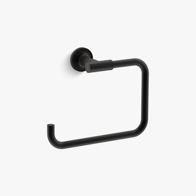 Kohler K-14441-BL Purist Matte Black Wall Mount Towel Ring