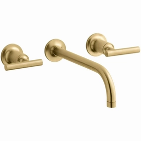 Kohler K-T14414-4 Purist 1.2 GPM Wall Mounted Widespread Bathroom Faucet - Vibrant Brushed