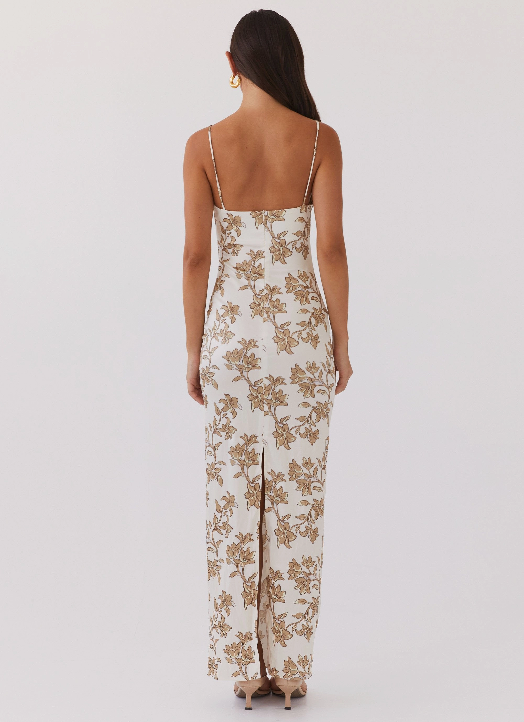 Lara Satin Maxi Dress - Hazel Bloom