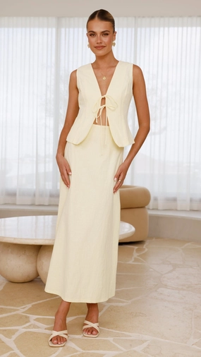 Lucy Maxi Skirt - Lemon