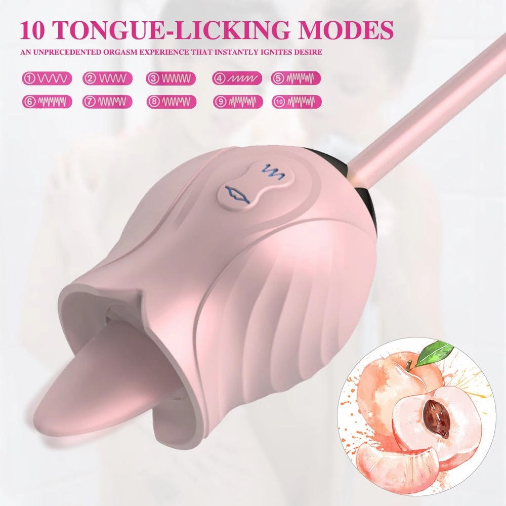 Lurevibe - New Rose Toy Warming G-spot Tongue Licking Vibrator