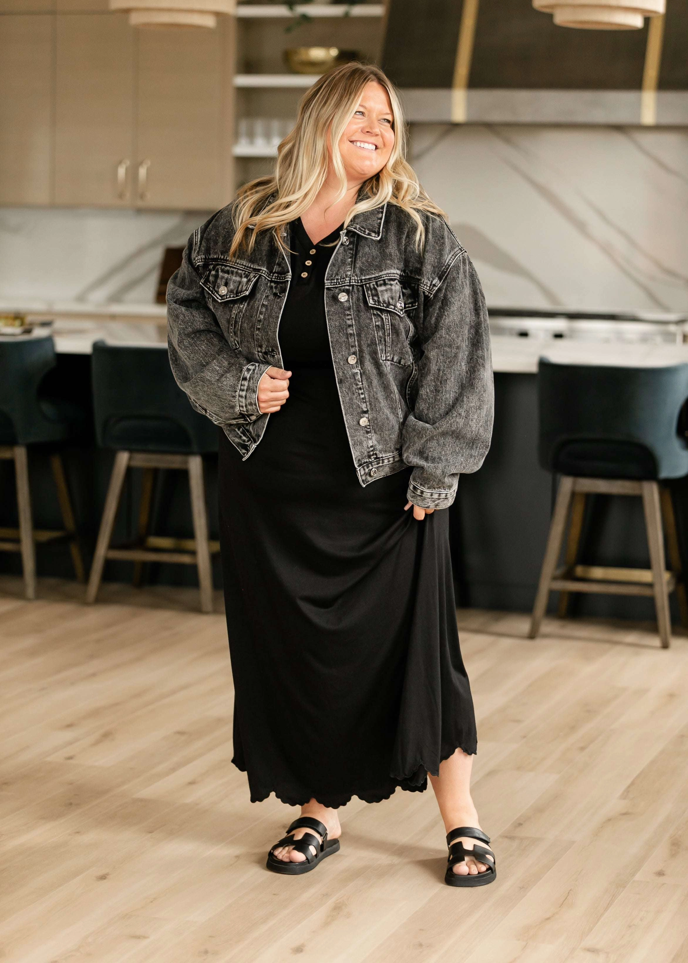 Lydia Button Front Maxi Dress