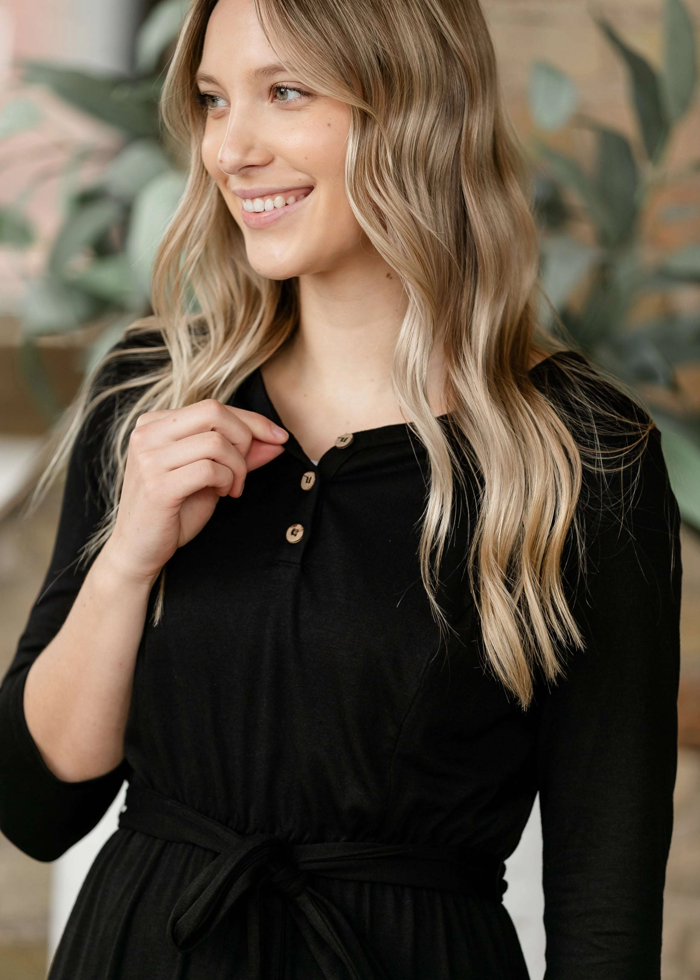 Lydia Button Front Maxi Dress