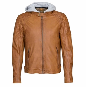 Men Biko Leather Jacket In Cognac