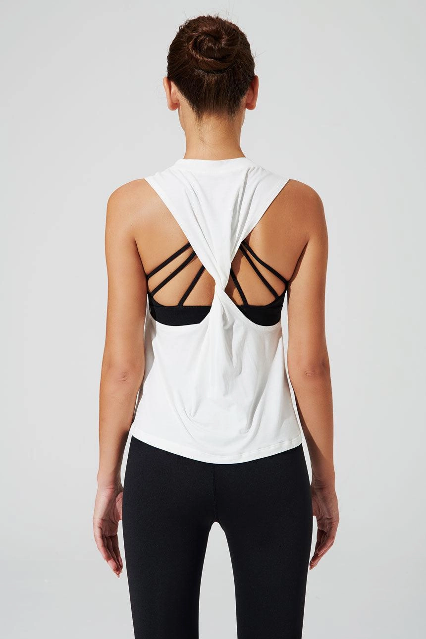 Olaben Twisted Back Tank - White