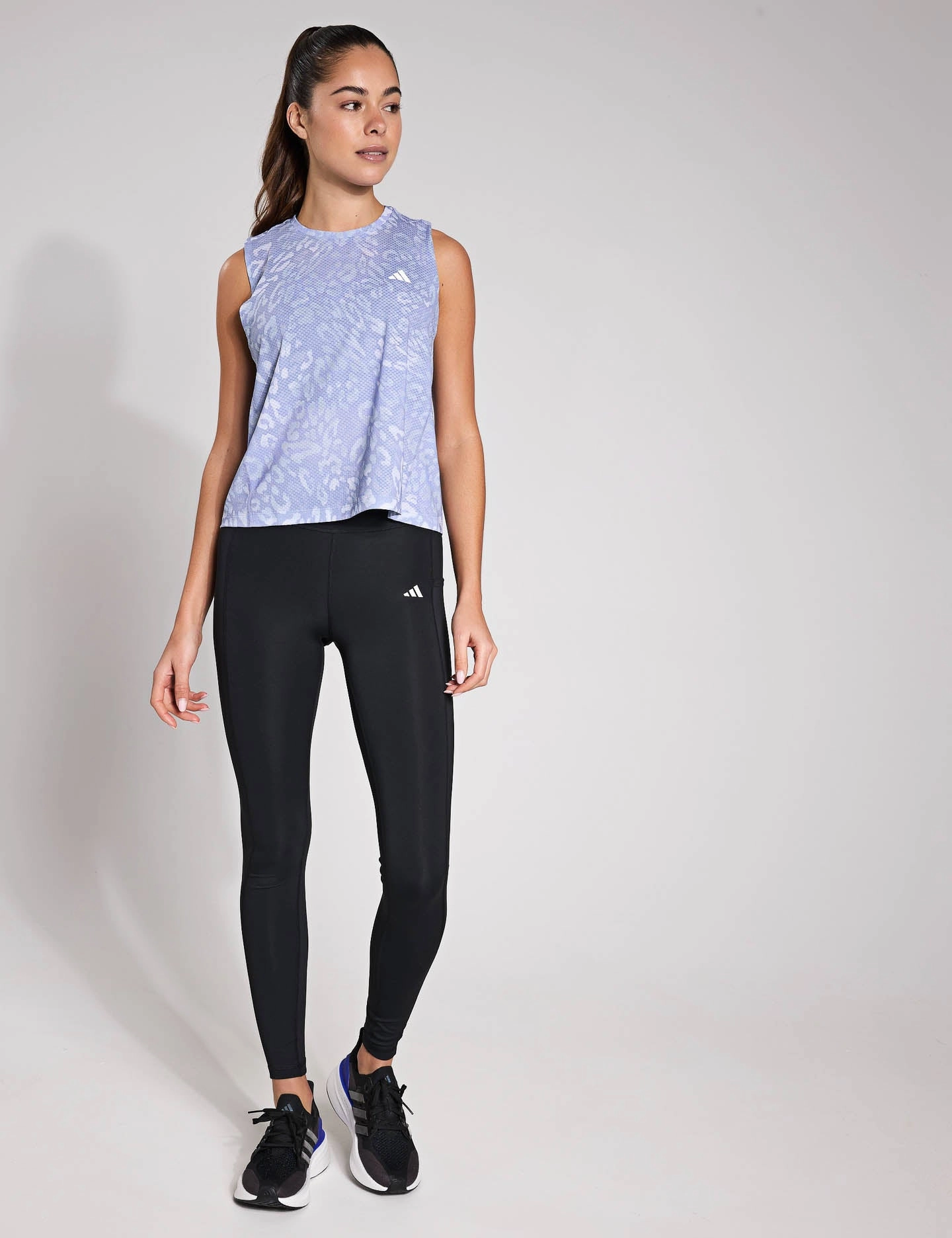 Own the Run CLIMACOOL 3-Stripes Tank Top - Dash Grey/Violet Tone