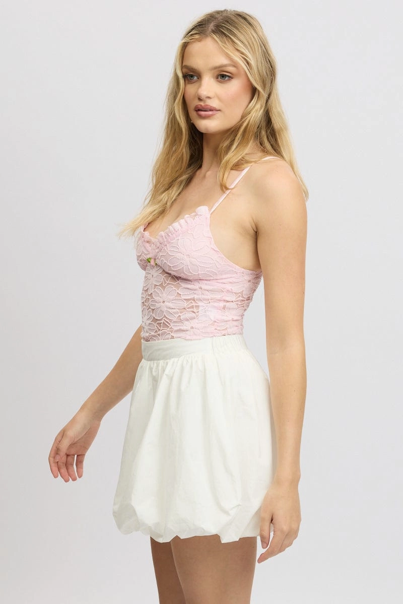 Pink Singlet Top Lace