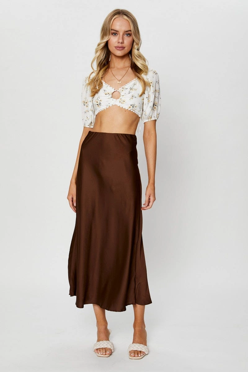 Print Crop Top Short Sleeve Tie Up