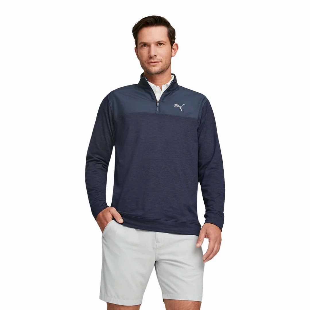 Puma - Men's Cloudspun Colorblock 1/4 Zip Sweater (537463 03)