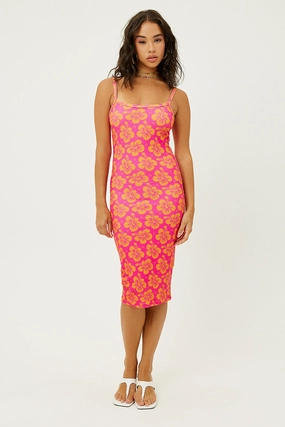 Quinn Terry Floral Dress - Hibiscus Honey