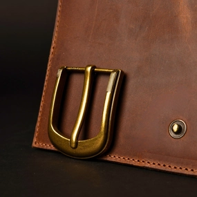 Rounded Brass Buckle with Straight Prong - 40 mm/ 1.6"