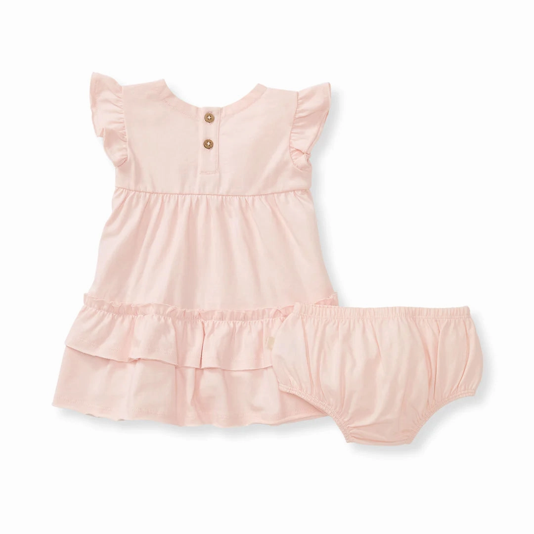 Ruffle Dress and Diaper Cover - Hibiscus Red