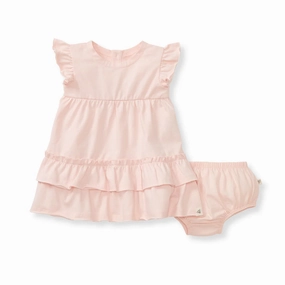 Ruffle Dress and Diaper Cover - Hibiscus Red