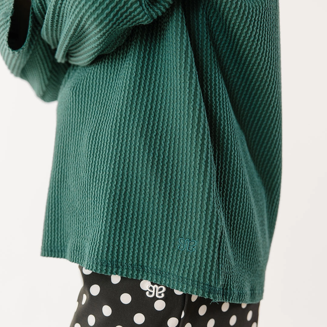 Sabrina Ribbed Pullover, Hunter Green
