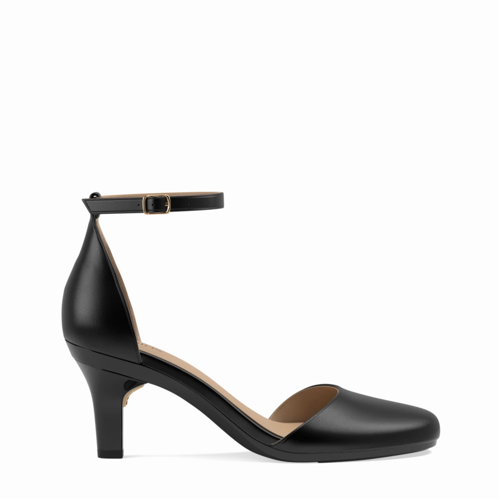 The Jocelyn - Coal Leather 3 Stiletto