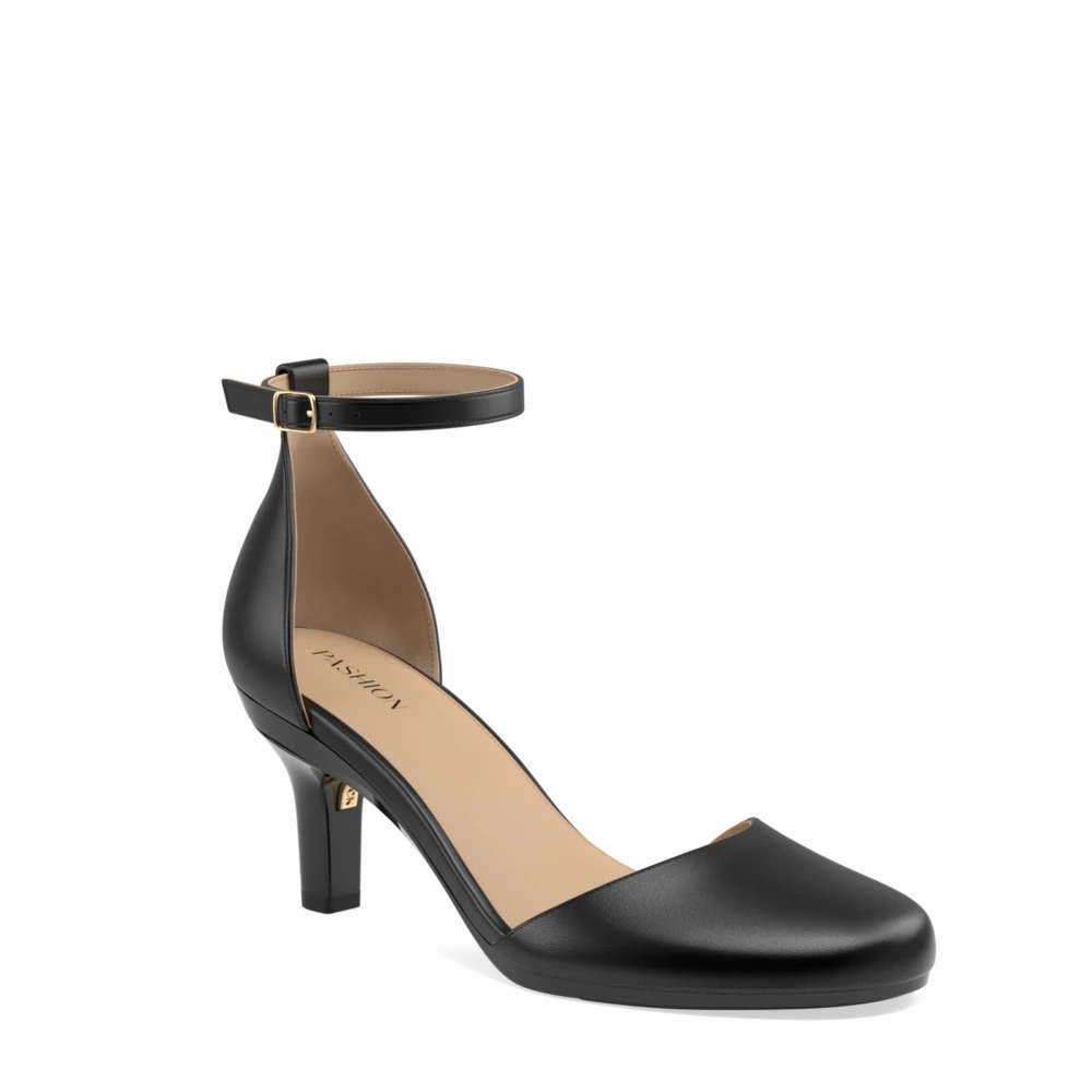 The Jocelyn - Coal Leather 3 Stiletto