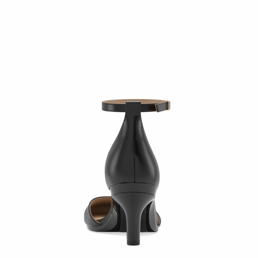 The Jocelyn - Coal Leather 3 Stiletto