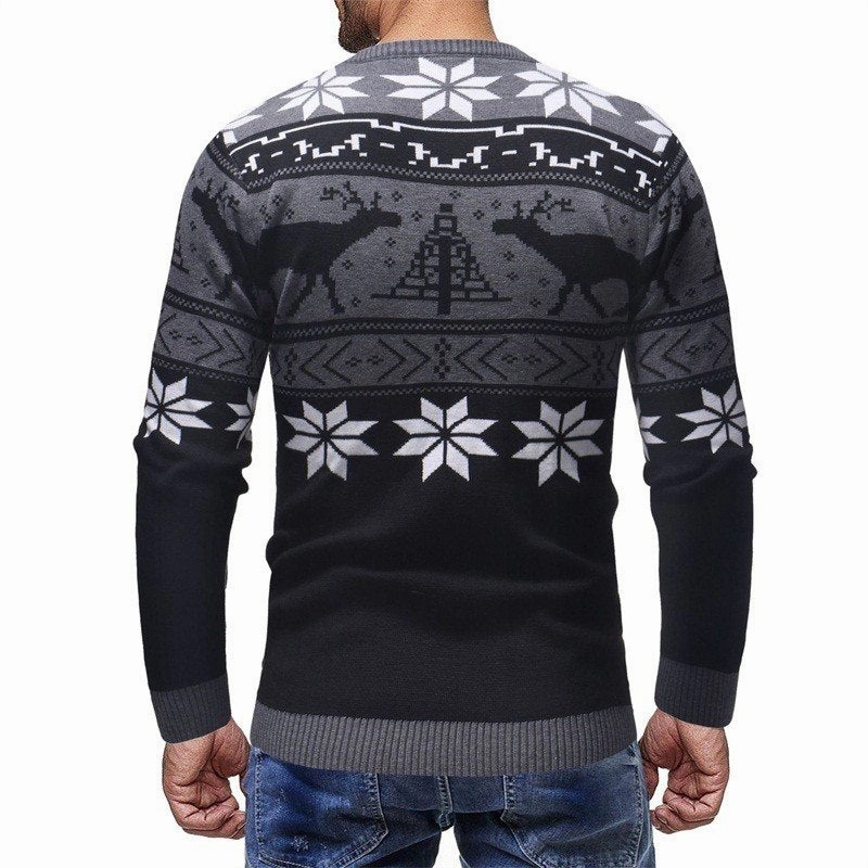 West Louis™ Deer Print Fashion Sweater