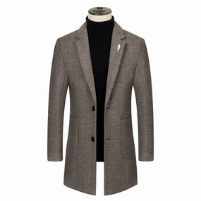 West Louis™ Single-breasted Woolen Business Casual Trench Coat