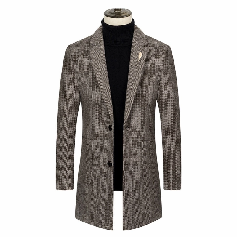West Louis™ Single-breasted Woolen Business Casual Trench Coat