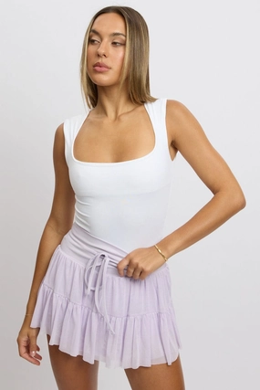 White Supersoft Bodysuit Scoop Neck