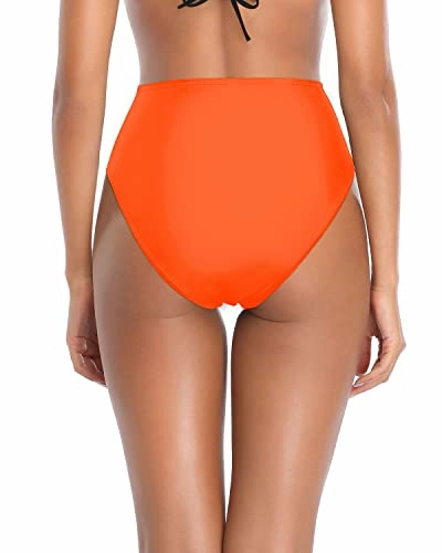 Women's High Rise High Waist Swim Bottoms-Neon Orange