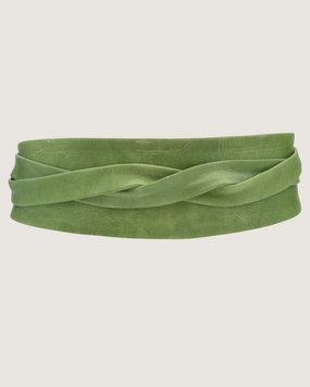Wrap Leather Belt - Olive